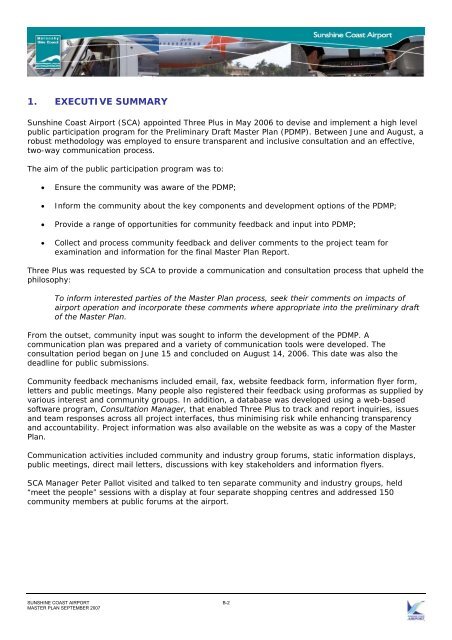 Business Case for the SunShine CoaSt airport Master Plan