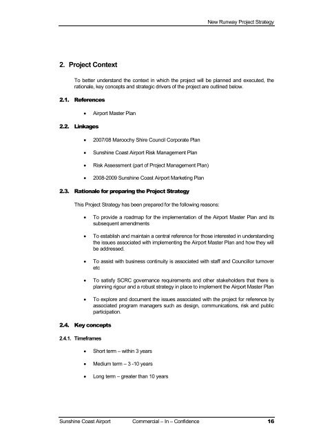 Business Case for the SunShine CoaSt airport Master Plan