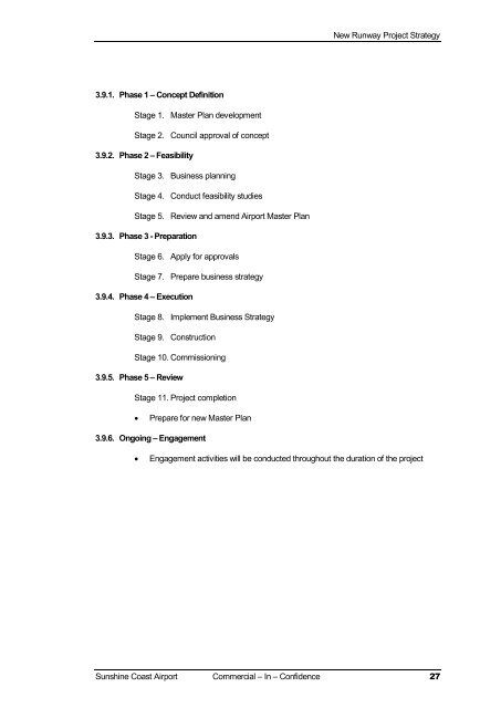 Business Case for the SunShine CoaSt airport Master Plan