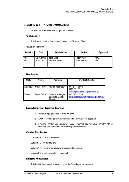 Business Case for the SunShine CoaSt airport Master Plan