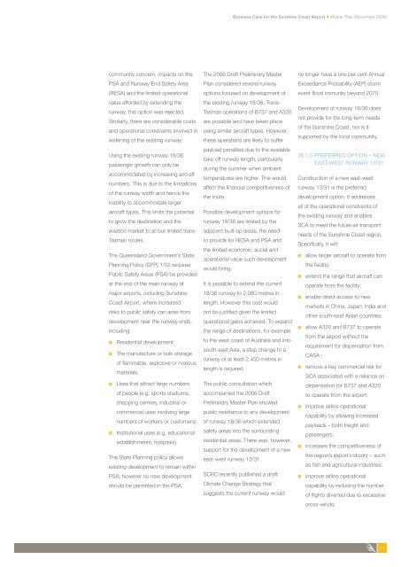 Business Case for the SunShine CoaSt airport Master Plan