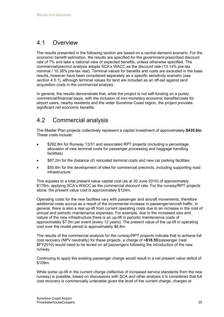 Business Case for the SunShine CoaSt airport Master Plan