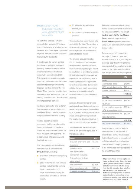 Business Case for the SunShine CoaSt airport Master Plan