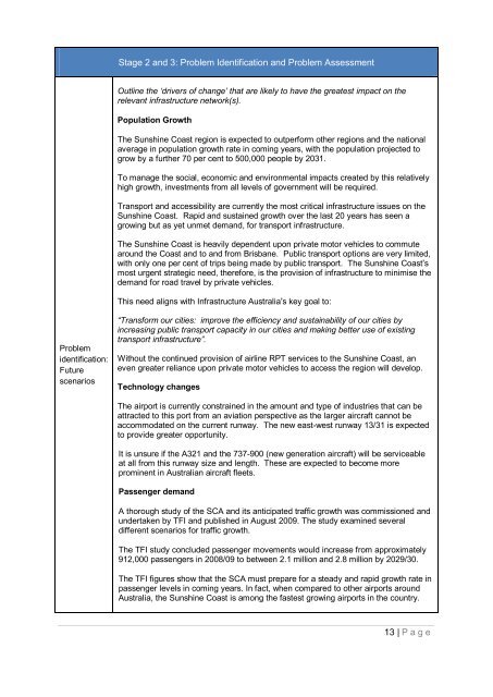 Business Case for the SunShine CoaSt airport Master Plan