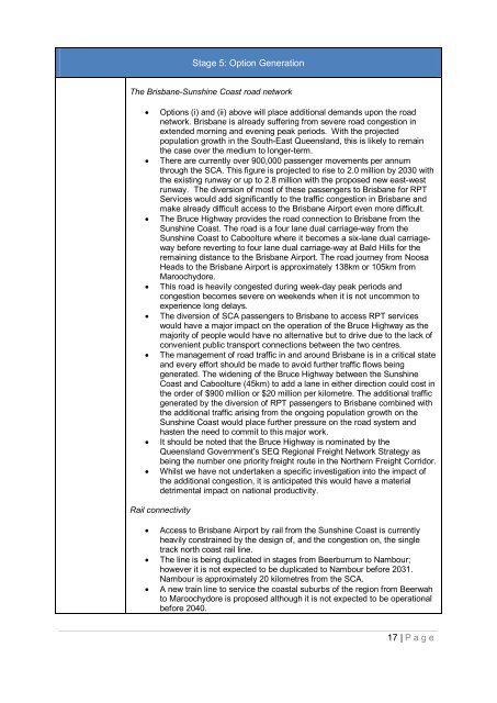 Business Case for the SunShine CoaSt airport Master Plan