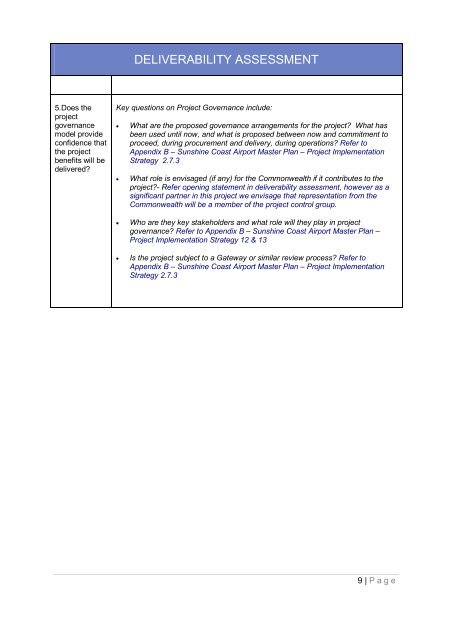 Business Case for the SunShine CoaSt airport Master Plan