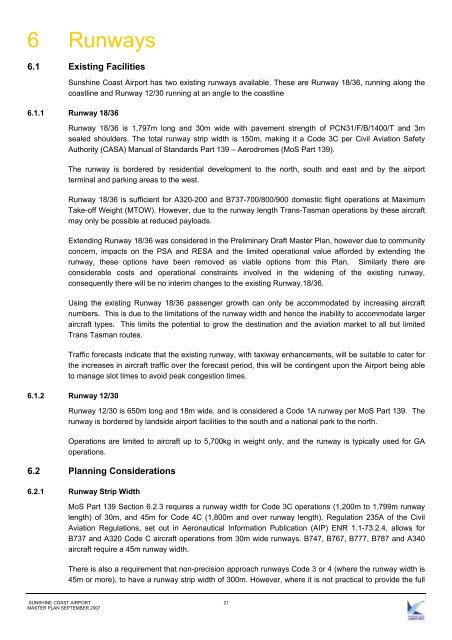 Business Case for the SunShine CoaSt airport Master Plan