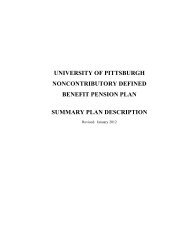 university of pittsburgh noncontributory defined benefit pension plan ...