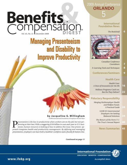 Managing Presenteeism and Disability to Improve Productivity ...