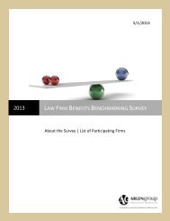 Law Firm Benefits Benchmarking Survey - ArlenGroup
