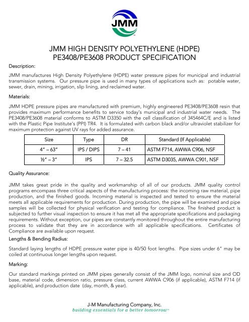 Hdpe Ips Pipe Size Chart