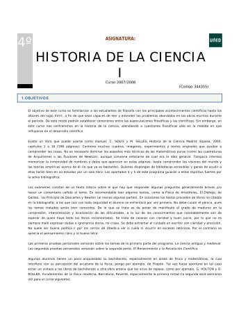 4º HISTORIA DE LA CIENCIA I - UNED Calatayud