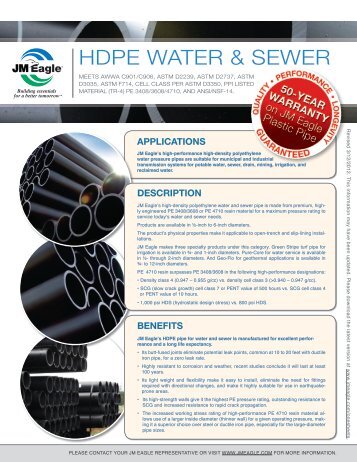 HDPE WATER & SEWER - JM Eagle