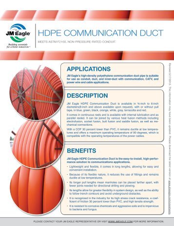 HDPE COMMUNICATION DUCT - JM Eagle