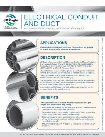 ELECTRICAL CONDUIT AND DUCT - JM Eagle