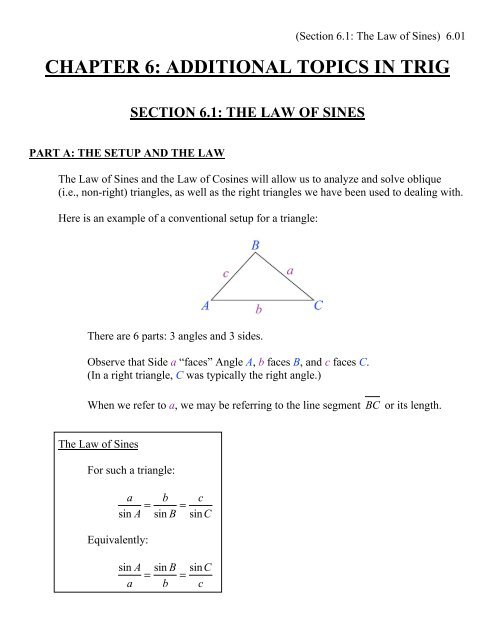 CHAPTER 6 ADDITIONAL TOPICS IN TRIG Kkuniyuk