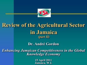 Review of the agricultural sector in jamaica - Knowledge Society ...