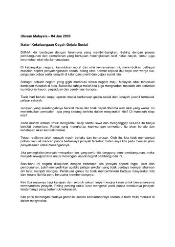 Ikatan Kekeluargaan Cegah Gejala Sosial - Institut Penyelidikan ...