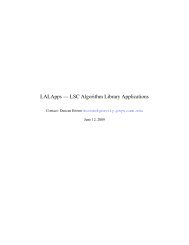 LALApps â LSC Algorithm Library Applications - UWM LSC