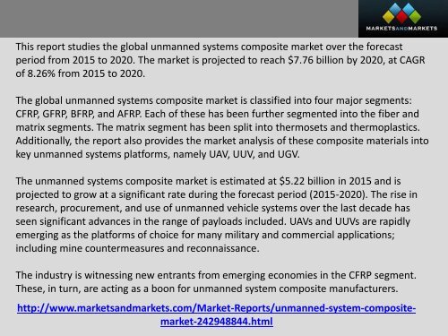 Unmanned Systems Composite Market by Material Type (CFRP, GFRP, BFRP, and AFRP)