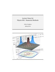 Lecture Notes for Physics 801: Numerical Methods - UWM LSC