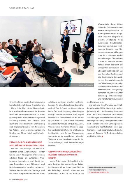 Verband & Tagung: Verbändereport, Ausgabe 03/2015