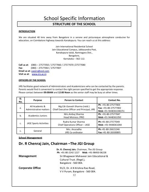 2010‐2011 - Jain International Residential School