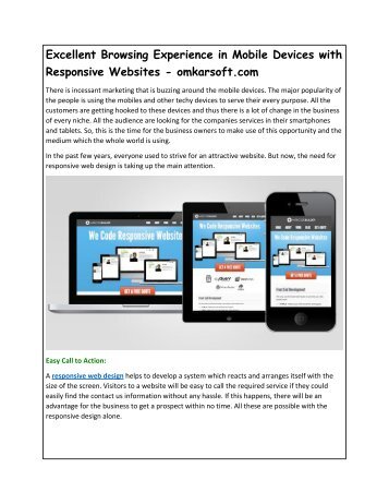 Excellent Browsing Experience in Mobile Devices with Responsive Websites - omkarsoft.com