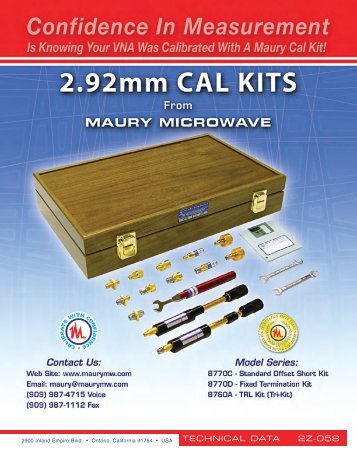 2Z-058 2.92mm Cal Kits From Maury Microwave - MB Electronique