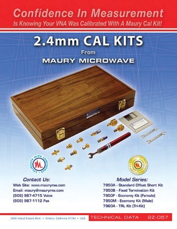 2Z-057 2.4mm Cal Kits From Maury Microwave - MB Electronique