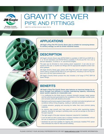 Gravity Sewer Pipe and Fittings - JM Eagle