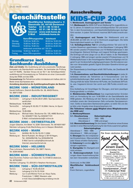 Sportland NRW.-Cup – 20. ISAS 2004 - Schützenwarte - WSB