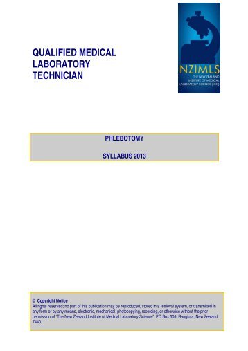 Phlebotomy Syllabus 2013.pdf - New Zealand Institute of Medical ...