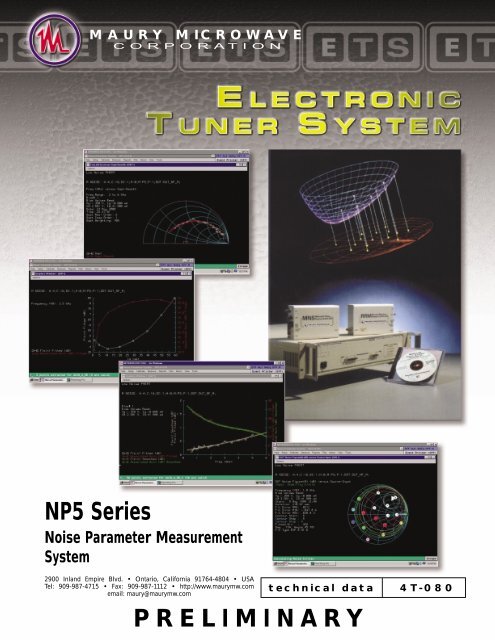 NP5 Series Noise Parameter Measuring System - MB Electronique