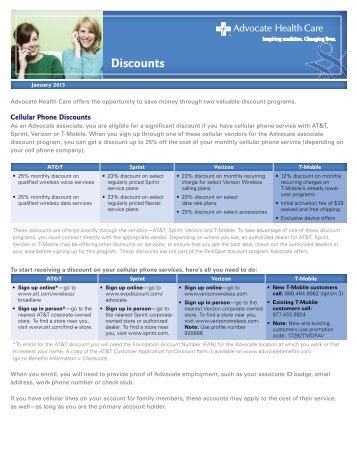 Discounts - Advocate Benefits - Advocate Health Care