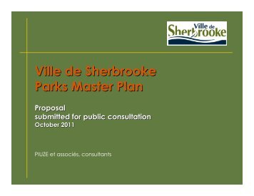 Ville de Sherbrooke Parks Master Plan