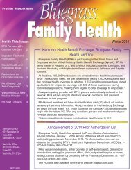 Current Provider Newsletter - Bluegrass Family Health