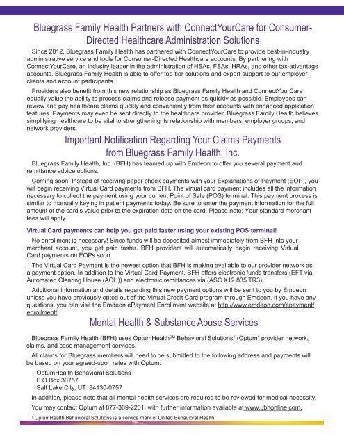 Current Provider Newsletter - Bluegrass Family Health