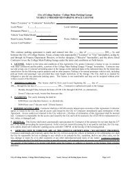 Parking Lease Contract #2 - City of College Station