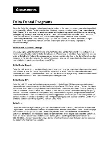 Delta Dental Programs - Delta Dental of Virginia