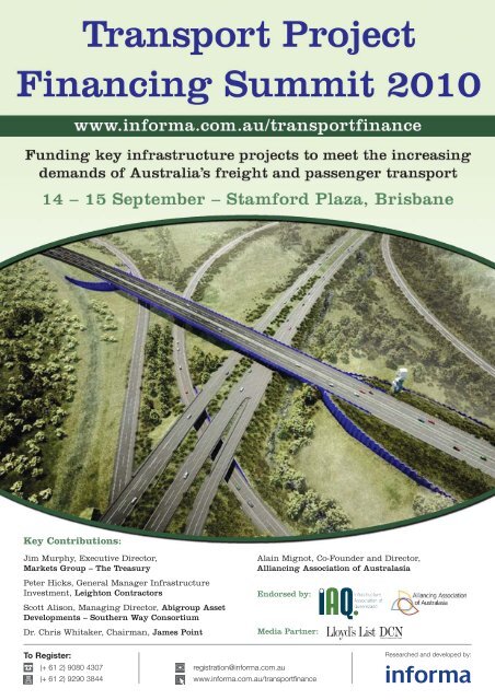 15535 Informa Trans Financing P10M28 - Informa Australia