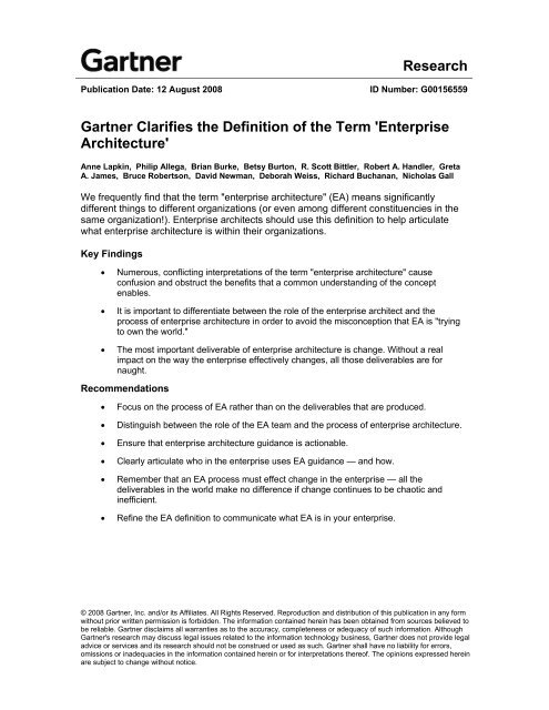 Research Gartner Clarifies the Definition of the Term 'Enterprise