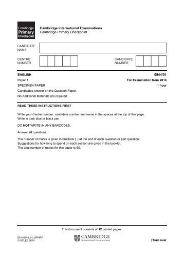 primary english test stage progression 5 cambridge Checkpoint Specimen 2 Cambridge 2012 Maths Paper Primary primary english test stage progression 5 cambridge Checkpoint Specimen 2 Cambridge 2012 Maths Paper Primary
