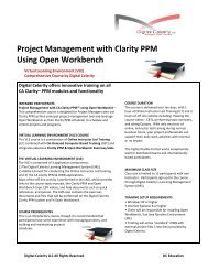 Project Management with Clarity PPM Using Open ... - Digital Celerity
