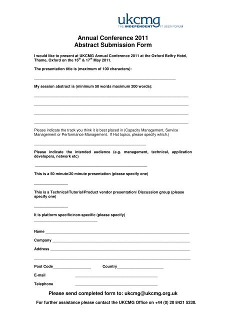 PDF Submission Form - UKCMG