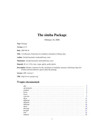 The simba Package - NexTag Supports Open Source Initiatives