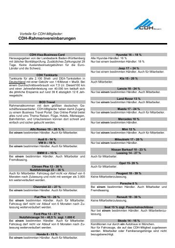 CDH-Rahmenvereinbarungen