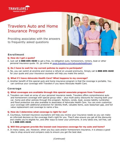 Travelers Auto and Home Insurance Program - Advocate Benefits