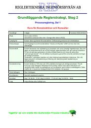 Steg 2 - Processreglering, Del 1 - Grundläggande Reglerstrategi - RIB