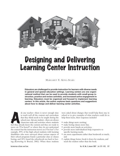 Designing and Delivering Learning Center Instruction